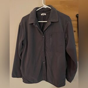 Garage Women's Charcoal Snap-Front Fleece Utility Jacket